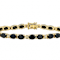 Black Spinel Oval And White Zircon Tennis Bracelet In 18K Gold Over
Sterling Silver 4.41ctw