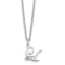 Rhodium Over Sterling Silver Letter L Initial Necklace
