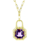 Amethyst Asscher Cut Paperclip Pendant Necklace In 18K Gold Over
Sterling Silver 5.95ct