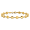 14K Yellow Gold Polished and Satin Puffed Circles Bracelet