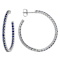 Lab-Created Sapphire Inside-Out Hoop Earrings In Sterling Silver 2.70ctw