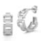 Sterling Statements Rhodium Over Sterling Silver Bold Link Hoop Earrings