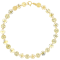 Italian Ricami Confetti Station Bracelet In Solid 14K Yellow Gold 7.5 Inch