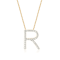 Lab-Grown Diamond Initial R Necklace In 14K Gold Over Sterling Silver 0.50ctw