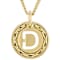 Cardano Initial D Pendant Necklace In 18K Gold Over Bronze