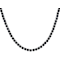 Black Spinel Tennis Necklace In Rhodium Over Brass 18 Inch 138.57ctw