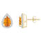 7x5mm Pear Shape Citrine And Created White Sapphire 10k Yellow Gold Halo
Stud Earrings