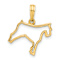14k Yellow Gold Polished Dog Outline Pendant