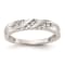 Rhodium Over 14K White Gold Diamond Trio Ladies Wedding Band 0.12ctw