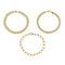 Curb Link Bracelet Set Of Three In 18K Gold Over Bronze