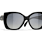 Chanel Black Square Frame with Black Heart / Gray Lenses Sunglasses