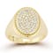 Rachel Zoe Pave CZ Oval Signet Ring in 14K Gold Over Sterling Silver