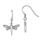 Rhodium Over Sterling Silver Polished Cubic Zirconia Dragonfly Earrings