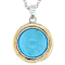 Turquoise Two-Tone Pendant Necklace In 14K Gold Over Sterling Silver