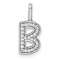 14K White Gold Diamond Letter B Initial Pendant