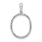 Rhodium Over 14K White Gold Diamond Letter O Initial Pendant