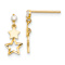 14k Yellow Gold Children's Polished Cubic Zirconia Star Dangle Earrings