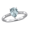 Aquamarine and Diamond 14K White Gold Ring 0.94ctw