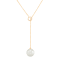 13mm Round Freshwater Pearl with 0.10ctw Diamond 14K Yellow Gold Lariat Necklace