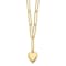 14K Yellow Gold Polished Heart Paperclip Link Necklace