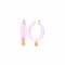 14K Yellow Gold Over Sterling Silver Acrylic Mini Flower Charm Hoop
Earrings in Pink