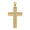 14k Two-tone Gold Textured Latin Cross Pendant