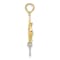 14K Yellow Gold with Rhodium 3-D Graduation Cap with Moveable Tassel Pendant