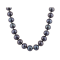 8-8.5mm Black Cultured Freshwater Pearl Sterling Silver Strand Necklace