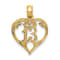 14k Yellow Gold Textured 13 in Heart Cut-out Pendant