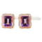 Amethyst and CZ 4.36 Ctw Octagon 18K Rose Gold Over Sterling Silver
Center Design Earrings Jewelry