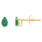 5x3mm Pear Shape Emerald 14k Yellow Gold Stud Earrings