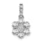 Rhodium Over 14K Gold Lab Grown Diamond SI1/SI2, G H I, Floral Pendant 0.62ctw