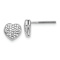 Rhodium Over 14k White Gold Diamond Studded 6mm Heart Stud Earrings