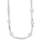 8-11mm Round White Freshwater Pearl and Sterling Silver Beads Station Necklace