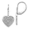Rhodium Over 14k White Gold Diamond Fancy Heart Dangle Earrings