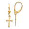 14k Yellow Gold Polished Cross Dangle Earrings