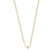 14K Yellow Gold with White Rhodium Diamond Oval Link 18 Inch Necklace