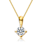 CZ Solitaire Pendant In 14K Gold Over Sterling Silver