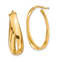 14k Yellow Gold 9/16" Twisted Oval Hoop Earrings