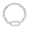 Sterling Statements Rhodium Over Sterling Silver Pave Oval Link Bracelet