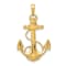 10K Yellow Gold Textured Anchor with Rope Pendant