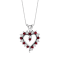 0.98ctw Ruby and Diamond Heart Shaped Pendant 14k  White Gold