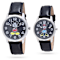 Disney Mickey and Minnie His and Hers Black Vegan Leather Band Watch Set
of 2