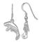 Rhodium Over Sterling Silver Polished Manatee Dangle Earrings