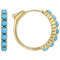 Turquoise Hoop Earrings In 18K Gold Over Sterling Silver