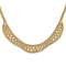 14K Yellow Gold Diamond-cut Braided Rope Chain Fancy Front Drape Necklace