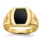 10K Yellow Gold Onyx and 0.01ct Diamond Men's Cross Ring