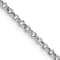 Rhodium Over Sterling Silver 1.5mm Rolo Chain with 2 Inch Extension Necklace