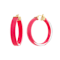 14K Yellow Gold Over Sterling Silver Acrylic and Hand Painted Enamel
Flat Illusion Hoops in Pink