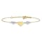 14k Two-tone Gold Puffed Love Heart and Diamond-Cut Hearts Bracelet